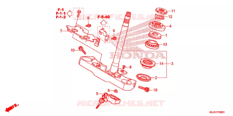 STURING STANG/BOVENSTE BRUG (VT750CS/C2B/C) Honda MOTO 750 SHADOW 2015  VT750CSF