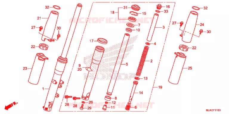 VOOR VORK (VT750CS/C2B/C) Honda MOTO 750 SHADOW 2015  VT750CSF