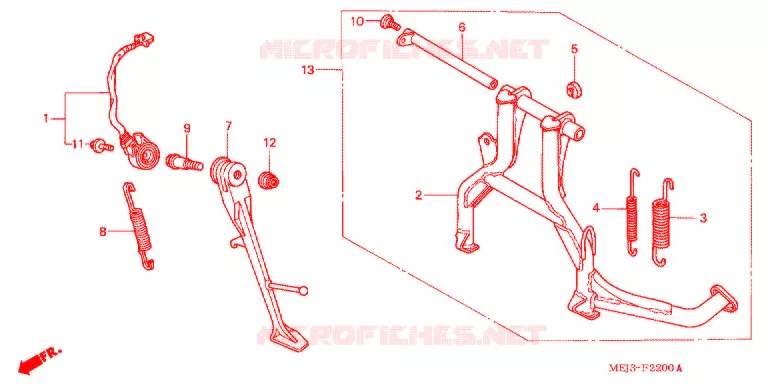 HOOFD STANDAARD/REMPEDAAL Honda MOTO 1300 CB 2006  CB13005