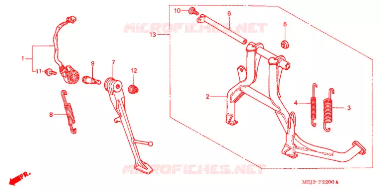 HOOFD STANDAARD/REMPEDAAL Honda MOTO 1300 CB 2006  CB13005