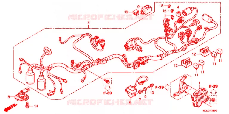 BEDRADINGSBUNDEL/ACCU Honda MOTO 1000 CBF 2011  CBF1000FAB
