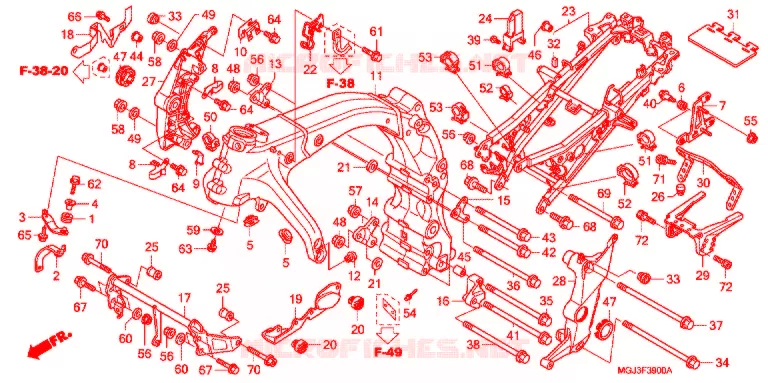FRAME CHASSIS Honda MOTO 1000 CBF 2011  CBF1000FAB