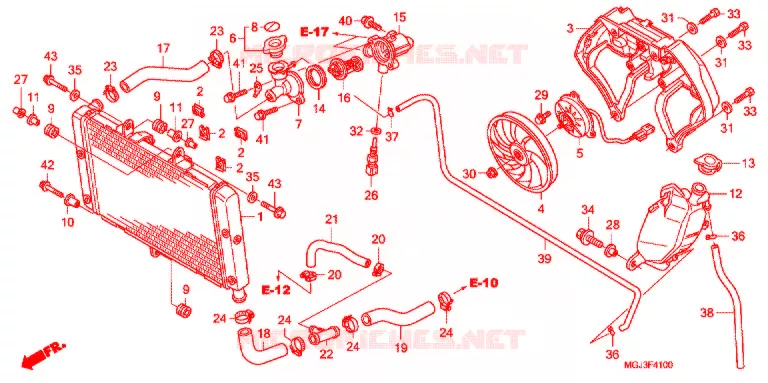 RADIATOR Honda MOTO 1000 CBF 2011  CBF1000FAB