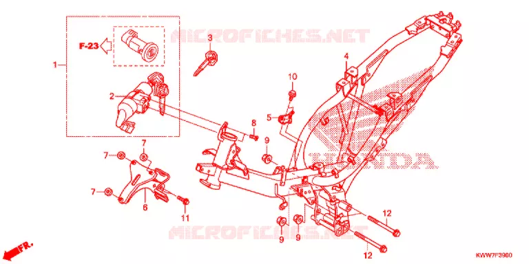 FRAME CHASSIS Honda MOTO 110 WAVE 2012  AFS1102SHC