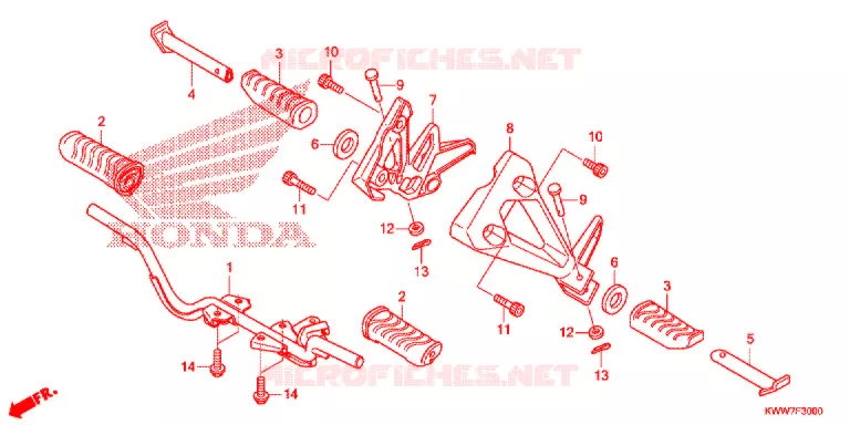 OPSTAP/KICKARM/ WISSEL PEDAAL Honda MOTO 110 WAVE 2013  AFS1102SHC