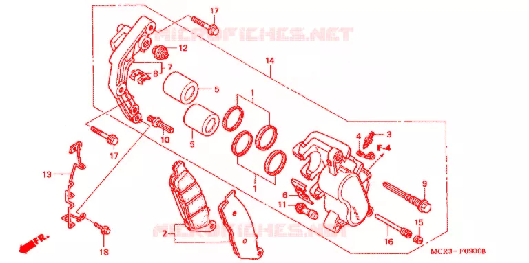 VOOR REMKLAUW Honda MOTO 750 VT 2002  VT750DC2