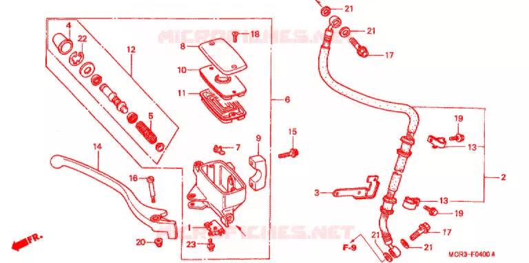 VOORREM HOOFDCILINDER Honda MOTO 750 VT 2002  VT750DC2