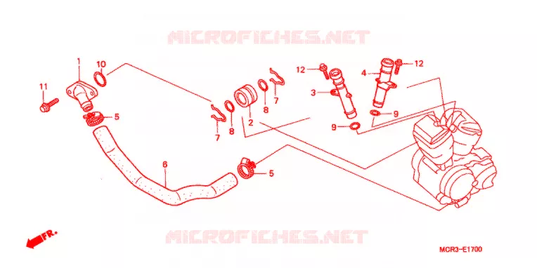 WATER PIJP Honda MOTO 750 VT 2002  VT750DC2