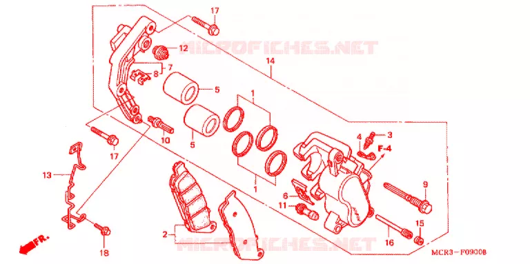 VOOR REMKLAUW Honda MOTO 750 VT 2002  VT750DC2