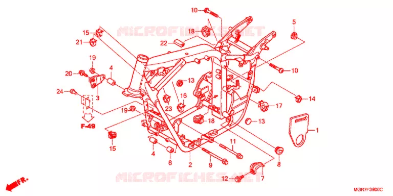 FRAME CHASSIS Honda MOTO 750 VT 2011  VT750SB