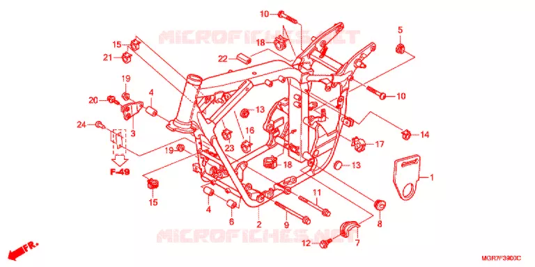 FRAME CHASSIS Honda MOTO 750 VT 2011  VT750SB