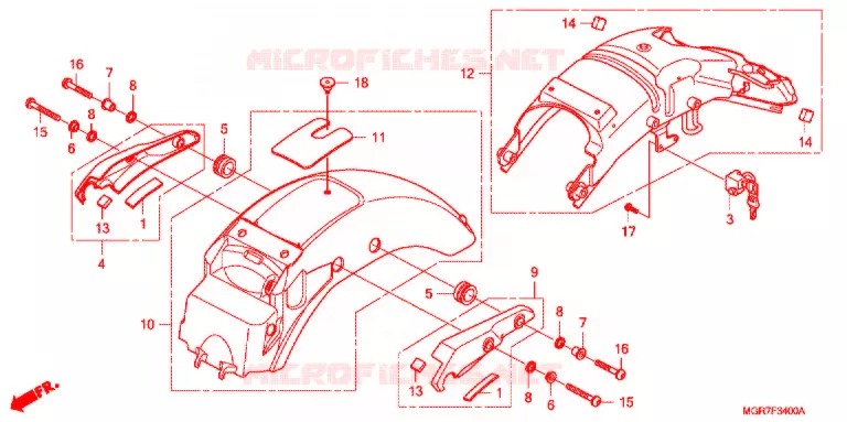 ACHTER STROOMLIJNKAP Honda MOTO 750 VT 2011  VT750SB