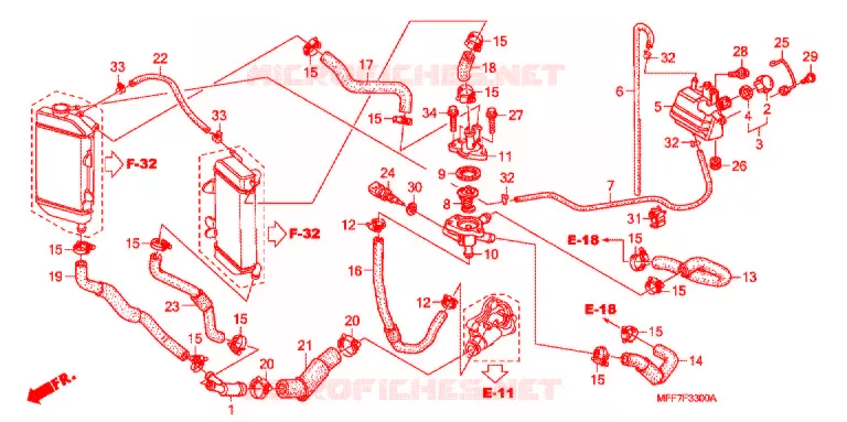 WATERSLANG/THERMOSTAAT Honda MOTO 700 TRANSALP 2010  XL700VA