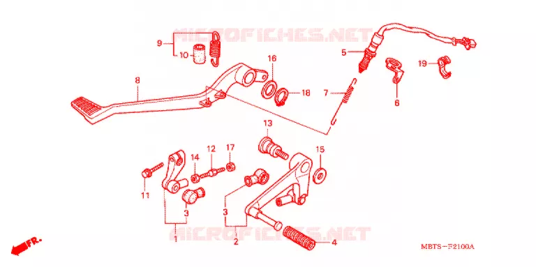HOOFD STANDAARD/REMPEDAAL Honda MOTO 1000 VARADERO 2003  XL1000V3
