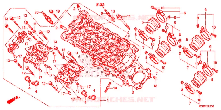 CILINDER/CILINDERKOP Honda MOTO 600 HORNET 2013  CB600FAD