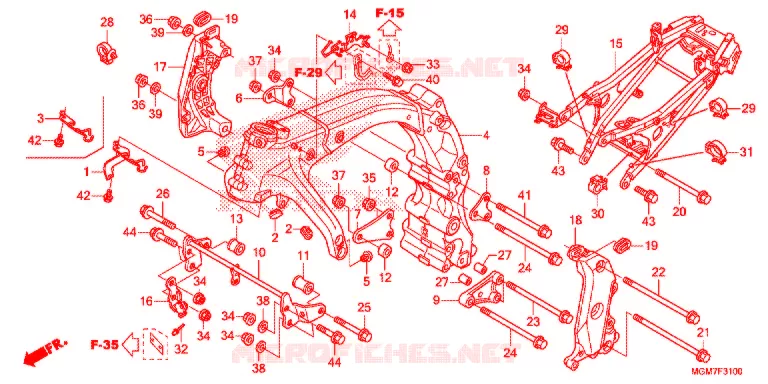 FRAME CHASSIS Honda MOTO 600 HORNET 2013  CB600FAD