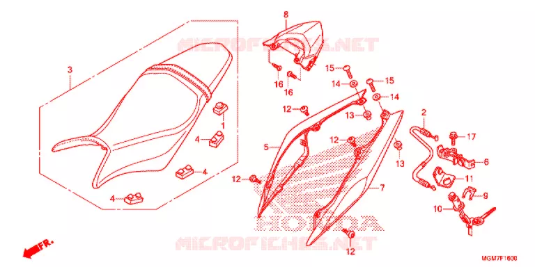 ZITTING/ACHTER KAP Honda MOTO 600 HORNET 2013  CB600FAD
