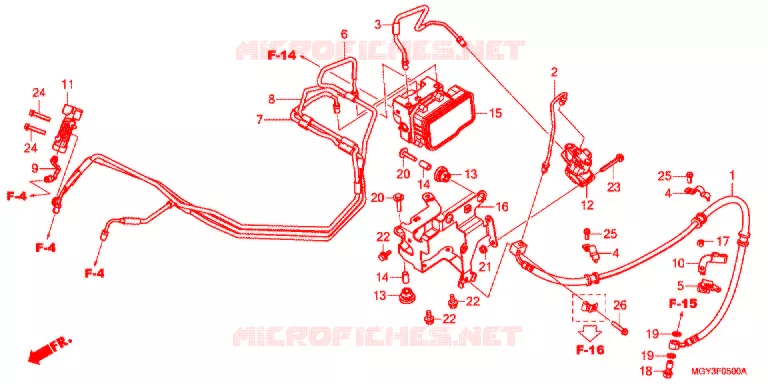 VOORREM HOOFDCILINDER/ABS MODULATOR Honda MOTO 800 CROSSRUNNER 2013  VFR800XC