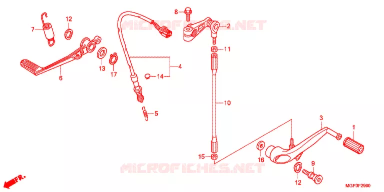 HOOFD STANDAARD/REMPEDAAL Honda MOTO 1000 CBR 2012  CBR1000RAC