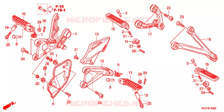 OPSTAP/KICKARM/ WISSEL PEDAAL Honda MOTO 1000 CBR 2012  CBR1000RAC