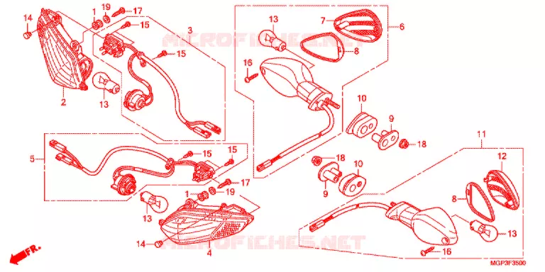 KNIPPERLICHT(2) Honda MOTO 1000 CBR 2014  CBR1000RRE