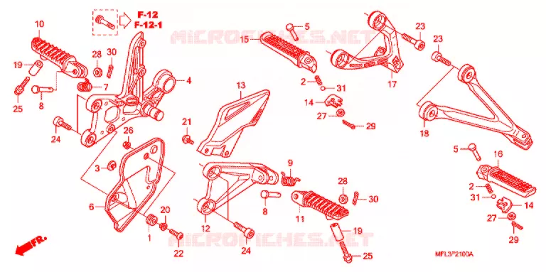 OPSTAP/PEDAAL Honda MOTO 1000 CBR 2009  CBR1000RA9