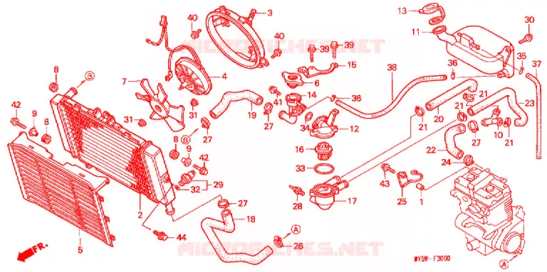 RADIATOR Honda MOTO 500 CB 2000  CB500Y