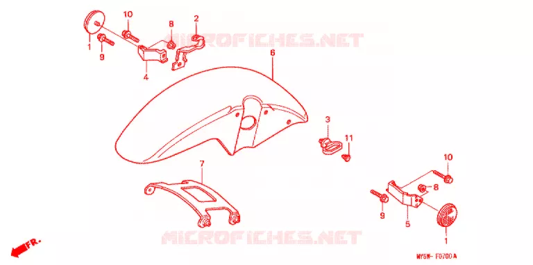 VOORSPATBORD Honda MOTO 500 CB 2000  CB500Y