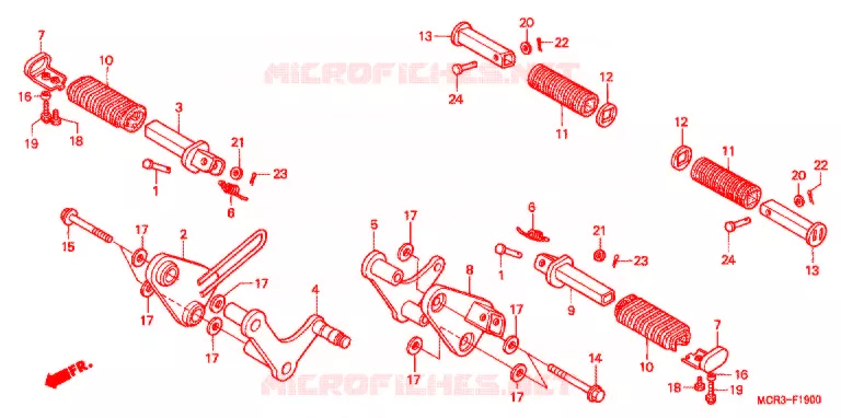 OPSTAP/KICKARM/ WISSEL PEDAAL Honda MOTO 750 SHADOW 2001  VT750DC1