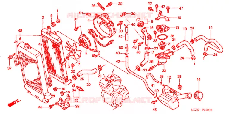 RADIATOR Honda MOTO 750 SHADOW 2001  VT750DC1