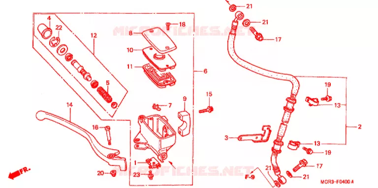 VOORREM HOOFDCILINDER Honda MOTO 750 SHADOW 2001  VT750DC1