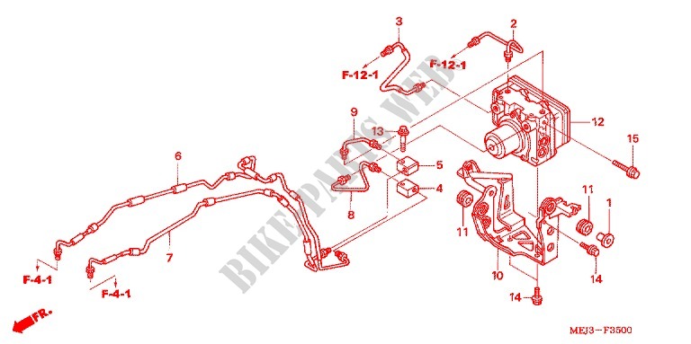 VOORREM HOOFDCILINDER/ABS MODULATOR voor Honda CB 1300 ABS FAIRING 2005