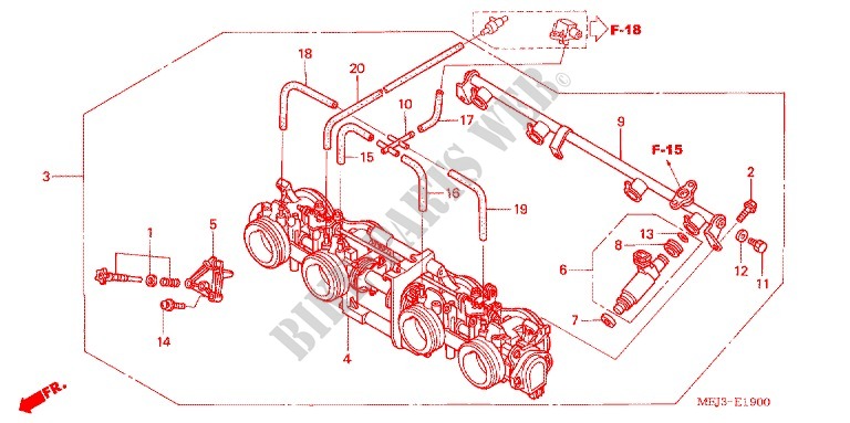 GASKLEP HUIS (ENS.) voor Honda CB 1300 ABS, TETE DE FOURCHE 2005