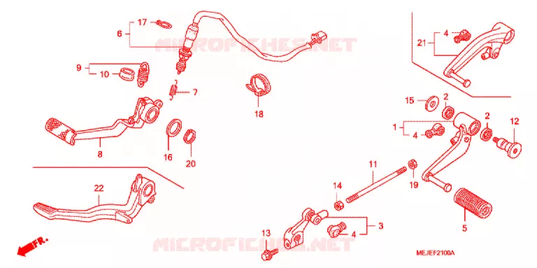 HOOFD STANDAARD/REMPEDAAL Honda MOTO 1300 CB 2007  CB1300SA7