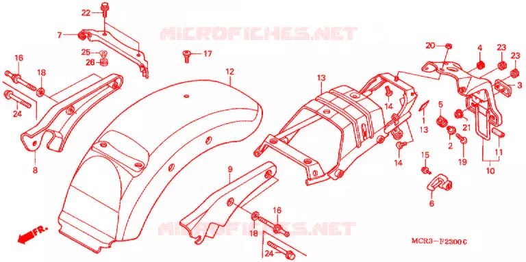 ACHTER STROOMLIJNKAP Honda MOTO 750 VT 2002  VT750DC2