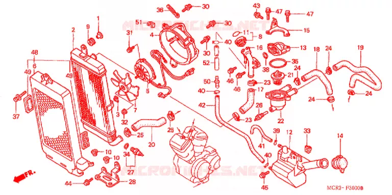 RADIATOR Honda MOTO 750 VT 2002  VT750DC2