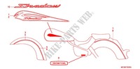 EMBLEEM/STREEP (EXCEPT 2U) voor Honda SHADOW VT 750 Kumamoto factory 2008