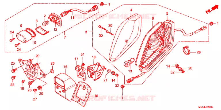 ACHTERLICHT(2) Honda MOTO 750 SHADOW 2008  VT750C8