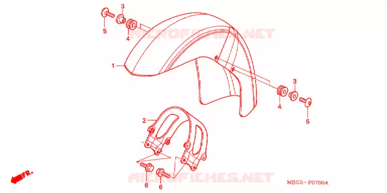 VOORSPATBORD Honda MOTO 750 SHADOW 2007  VT750CA7