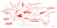 EMBLEEM/STREEP (2) voor Honda CBR 1000 RR FIREBLADE 2009