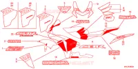 EMBLEEM/STREEP (3) voor Honda CBR 1000 RR FIREBLADE 2009