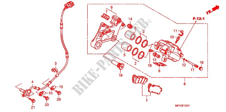 REMKLAUW ACHTER (VT1300CXA) voor Honda VT 1300 FURY ABS 2011