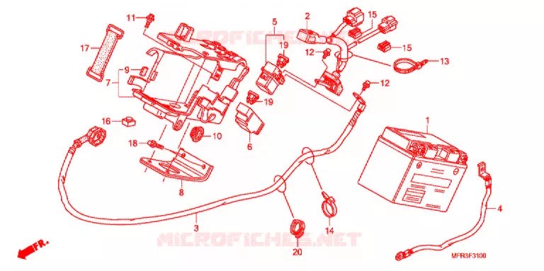 BEDRADINGSBUNDEL/ACCU Honda MOTO 1300 VT 2011  VT1300CXAB
