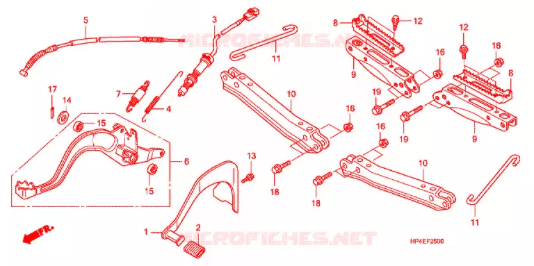 PEDAAL/OPSTAP Honda ATV 420 FOURTRAX 2010  TRX420FMA