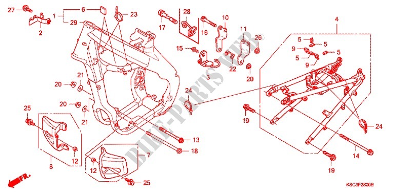 FRAME CHASSIS voor Honda CRF 250 X 2006