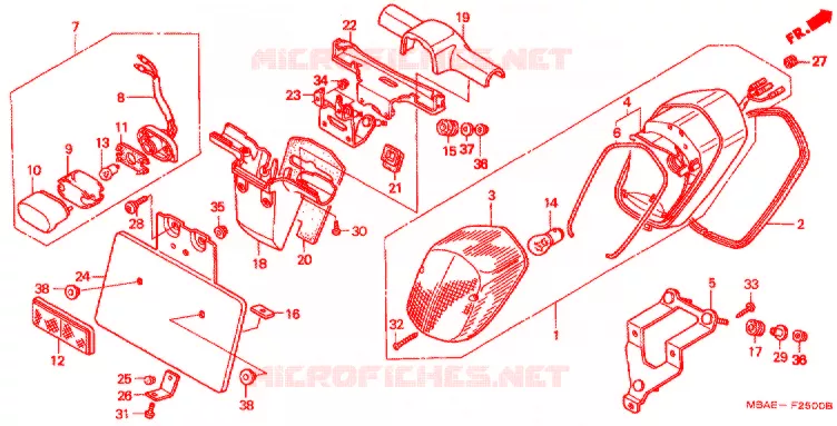 ACHTERLICHT  Honda MOTO 750 SHADOW 2002  VT750C1