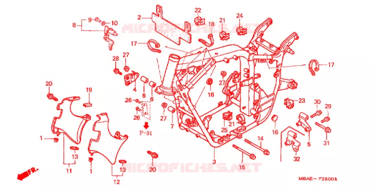 FRAME CHASSIS Honda MOTO 750 SHADOW 2001  VT750C1