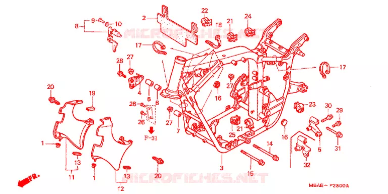 FRAME CHASSIS Honda MOTO 750 SHADOW 2001  VT750C21