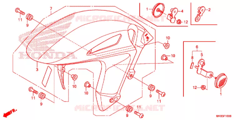 VOORSPATBORD Honda MOTO 1000 CBR 2016  CBR1000RAG