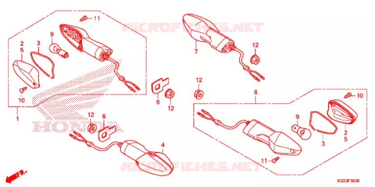 KNIPPERLICHT(2) Honda MOTO 300 CBR 2016  CBR300RAG